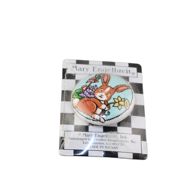 Mary Engelbreit Bunny with flowers Ceramic Drawer Pull Cabinet Knob - Picture 14 of 17